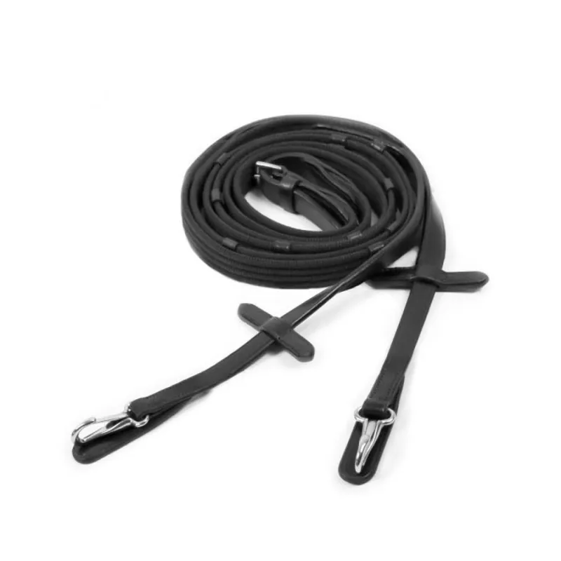 Schockemohle Neo Web Reins with Clip - Black/Silver